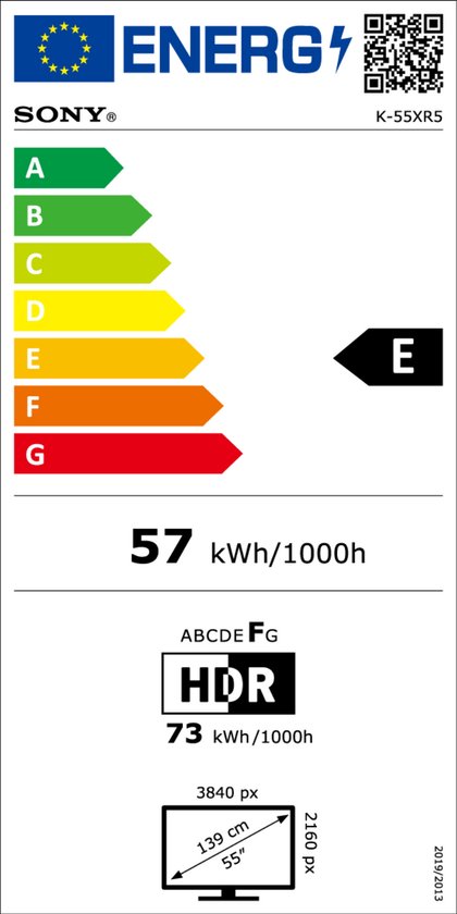 tv, televisie, LED, 57 kWh/1000h, HDR