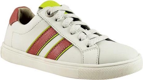 Braqeez - Maat 33 - Lesley Louwies Meisjes Veterschoenen - Wit Rose