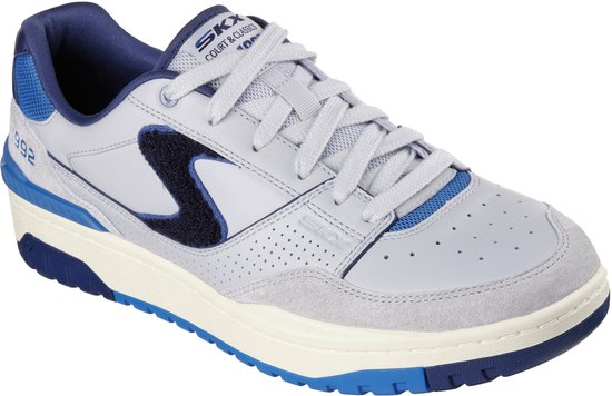sneaker, courier shoe, white sneaker, blue accents, low-cut