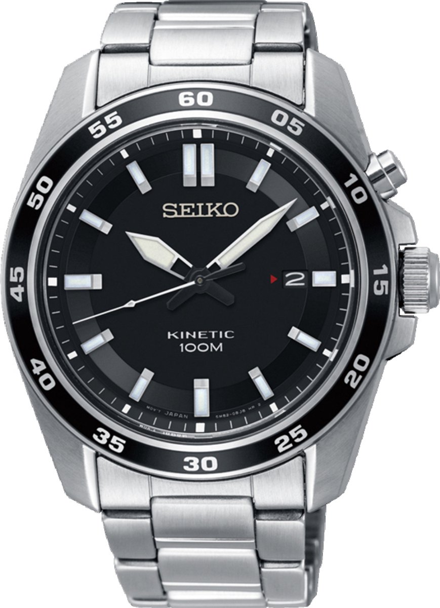 horloge, watch, analog, stainless steel, black dial