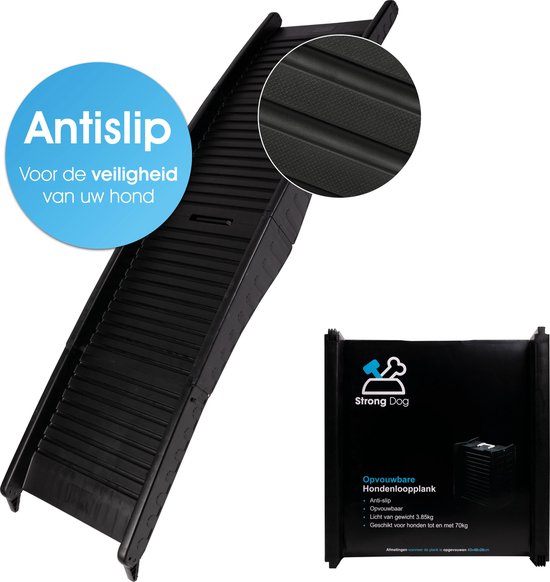 StrongDog Hondenloopplank auto - Inklapbaar - Loopplank hond - Anti slip - Loopplank voor auto - Hon
