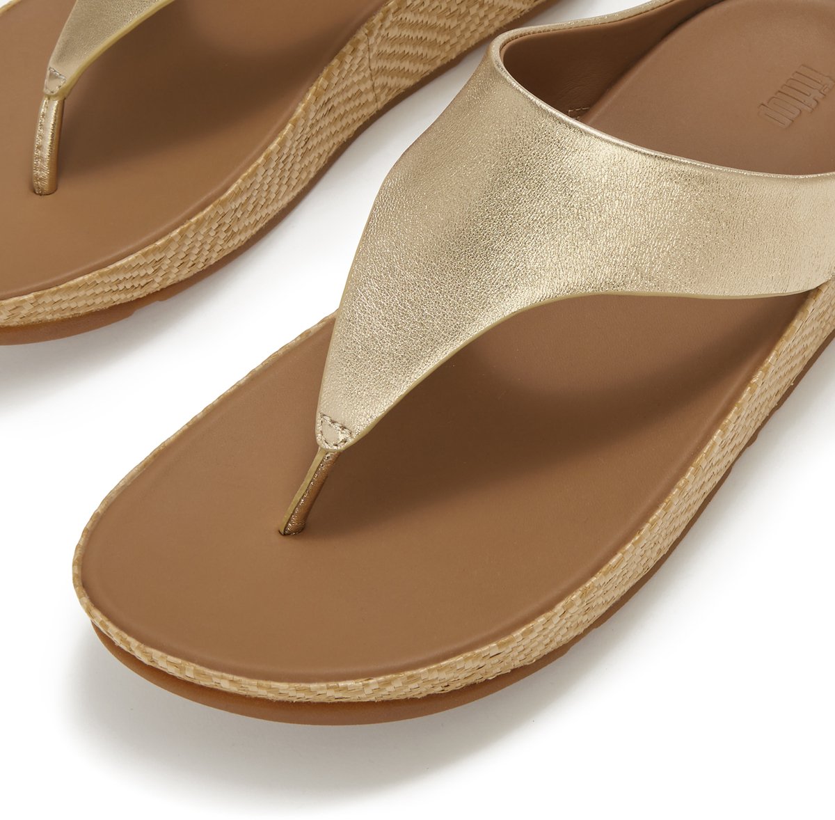 FitFlop - maat 37 - Lulu Lux Graphic-Weave Leather Toe-Post Sandals Dames Sandalen
