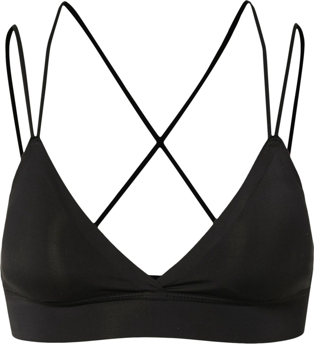  BH-beha, bralette, zachte stof, zwarte kleuren, dubbele straps