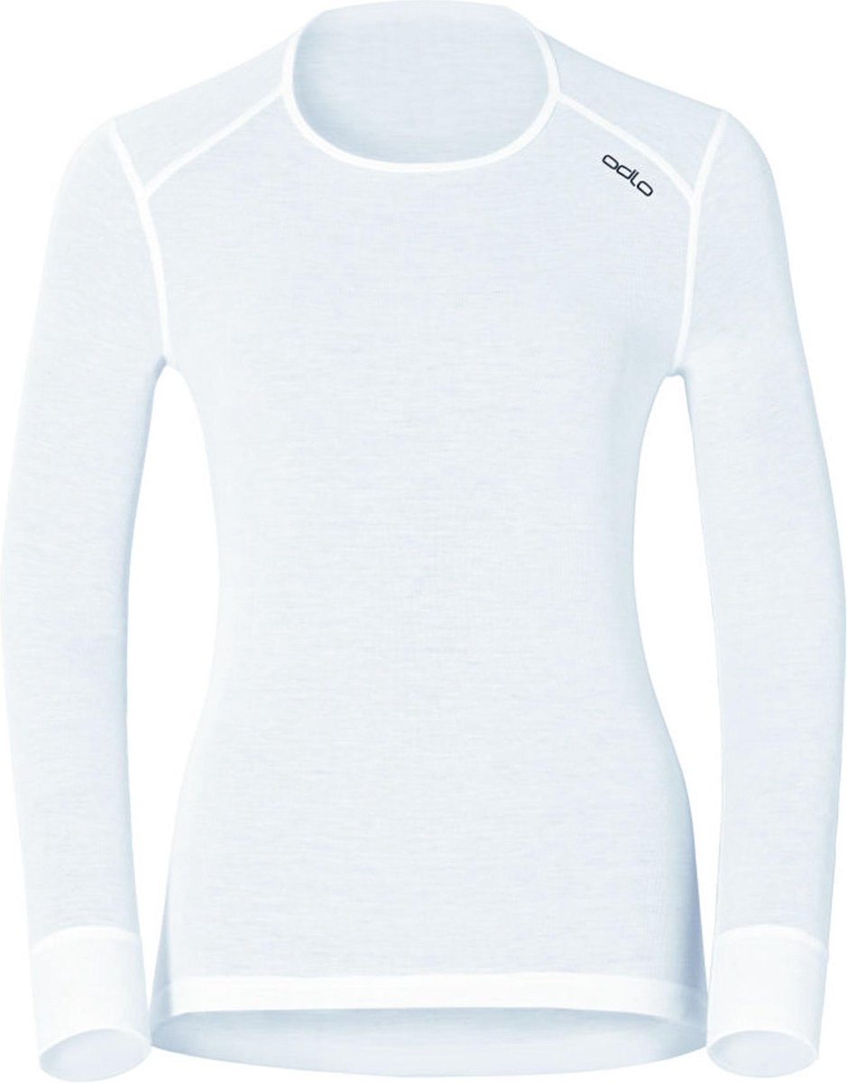 shirt, langarm, licht, kraagloze ronde hals, paneelontwerp