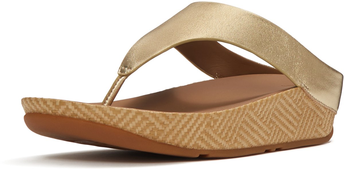 FitFlop - maat 37 - Lulu Lux Graphic-Weave Leather Toe-Post Sandals Dames Sandalen