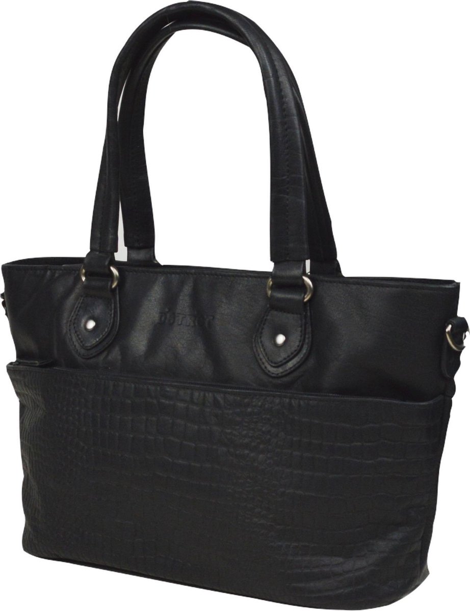 DSTRCT Schoudertas Croco Leer - zwart