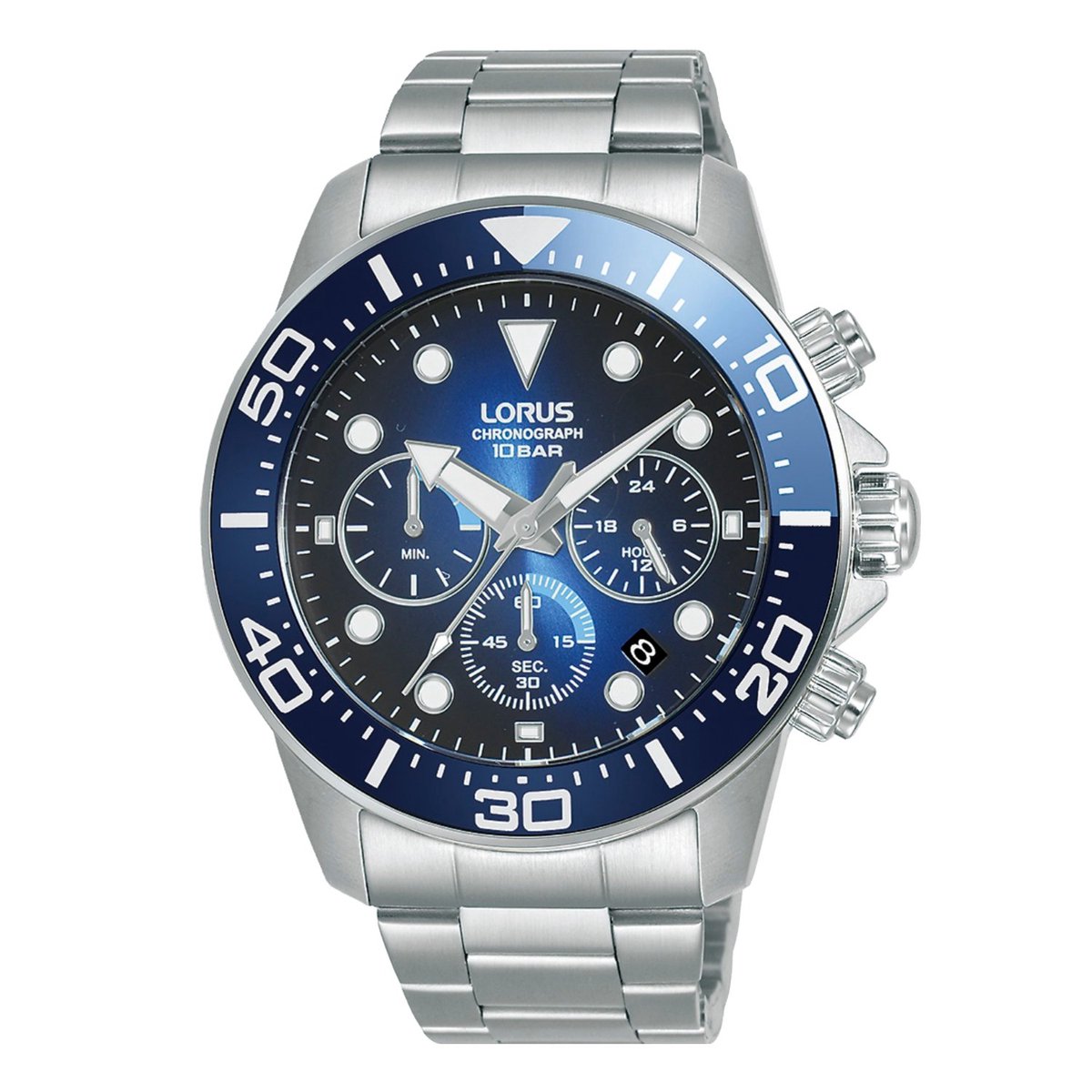 horloge, watch, staaf, roestvrij staal, chronograph