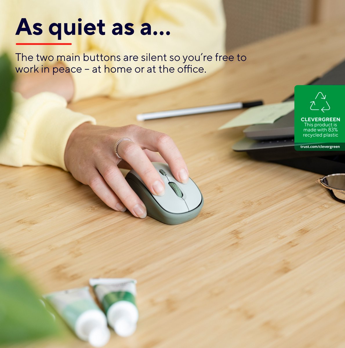 Trust Yvi+ - Draadloze Muis - Compact - Stil - Groen