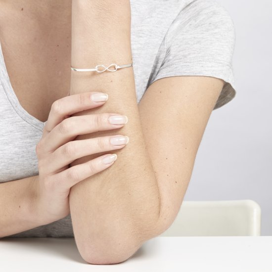 Lovenotes bangle - zilver - infinity - klemsluiting - Ø60 mm