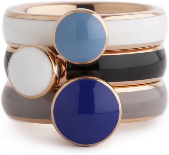 Melano Twisted Tracy resin ring - dames - rosegoldplated + taupe resin - Maat 18.75