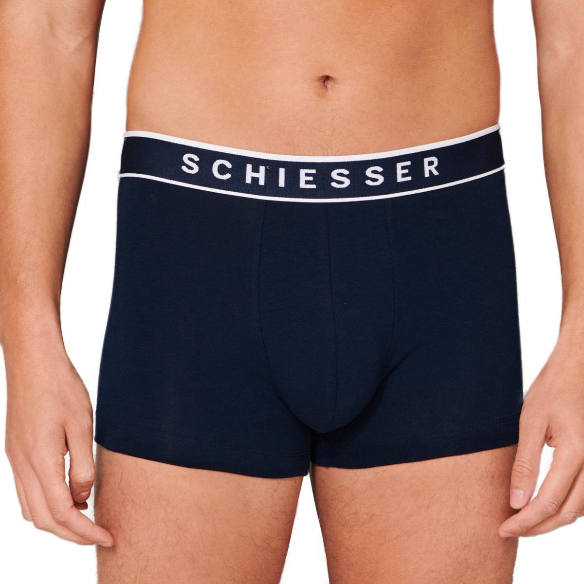 Schiesser - Maat M - 95/5 Organic Heren Shorts - Donker Blauw - 3 pack