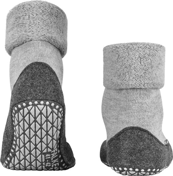 slippers, moccasins, slipper socks, grijze, antislip zool
