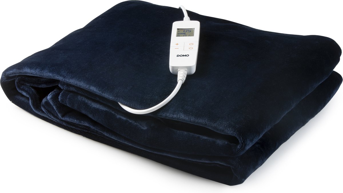 Domo DO637ED - Elektrische bovendeken - 180 x 130- 1 persoons - Blauw