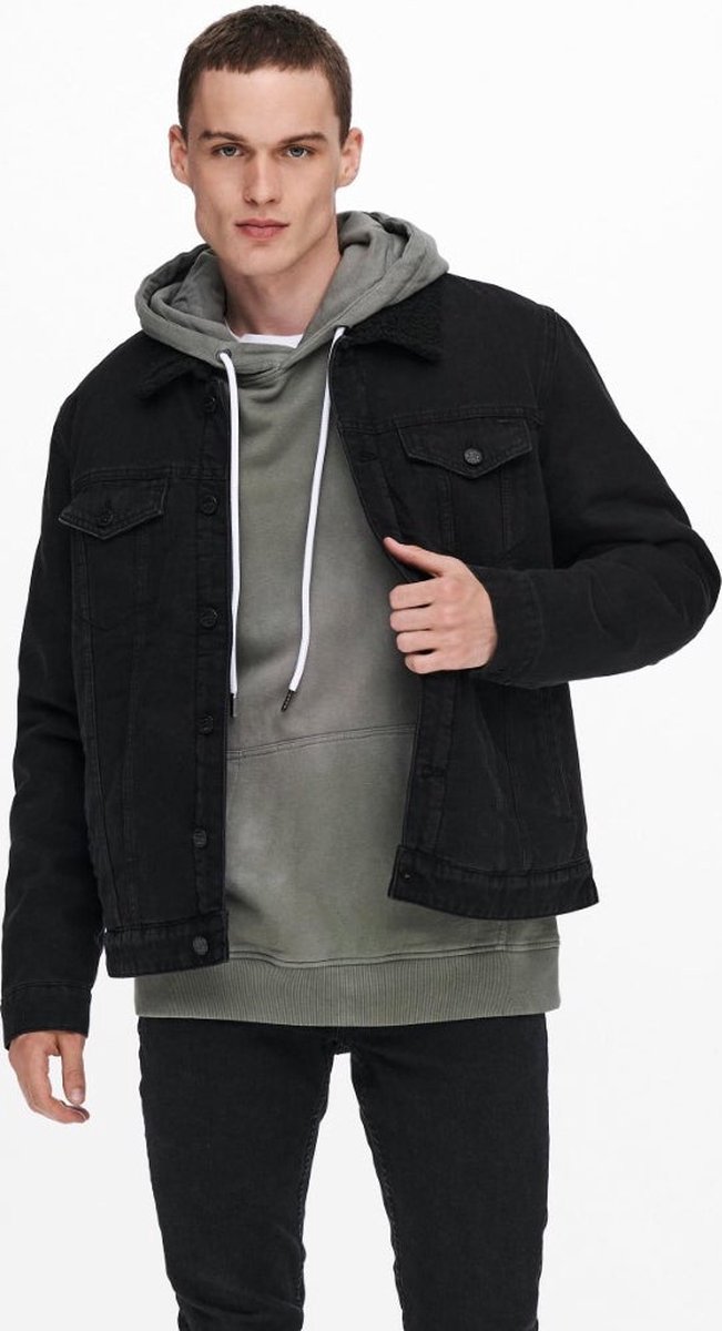 ONLY & SONS - maat M- ONSLOUIS LIFE JACKET BLACK PK 9902 Heren Jas