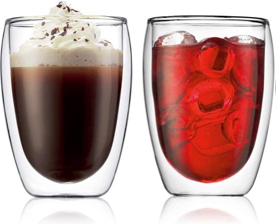 Bodum Theeglazen - Dubbelwandige Koffieglazen - 350 ml - 2 stuks - Carte Noire