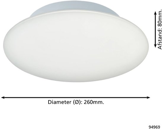 EGLO Batholino Bari 1 - Wand/Plafondlamp - 1 Lichts - Wit
