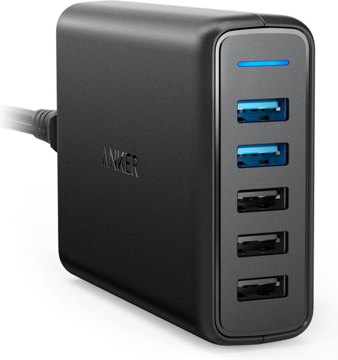 Anker PowerPort Speed 5 Poorts 2x Quick Charge 63W Thuislader Zwart