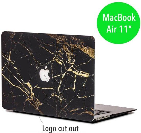 Lunso - hardcase hoes - MacBook Air 11 inch - marmer zwart/goud