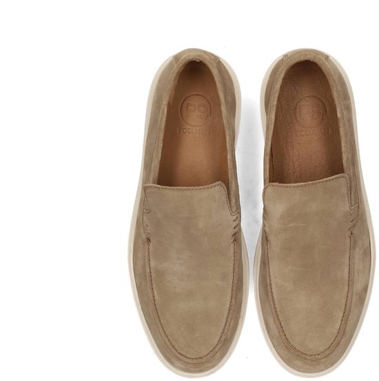 slippers, moccasins, beige, leder, slip-on