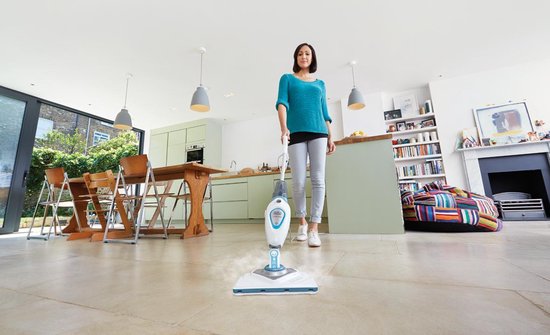 BLACK+DECKER STEAM MOP™: Hygienisch, makkelijk, snel en chemicalienvrij voor alle gesloten vloeren. Variabele stoominstelling - FSM1616-QS