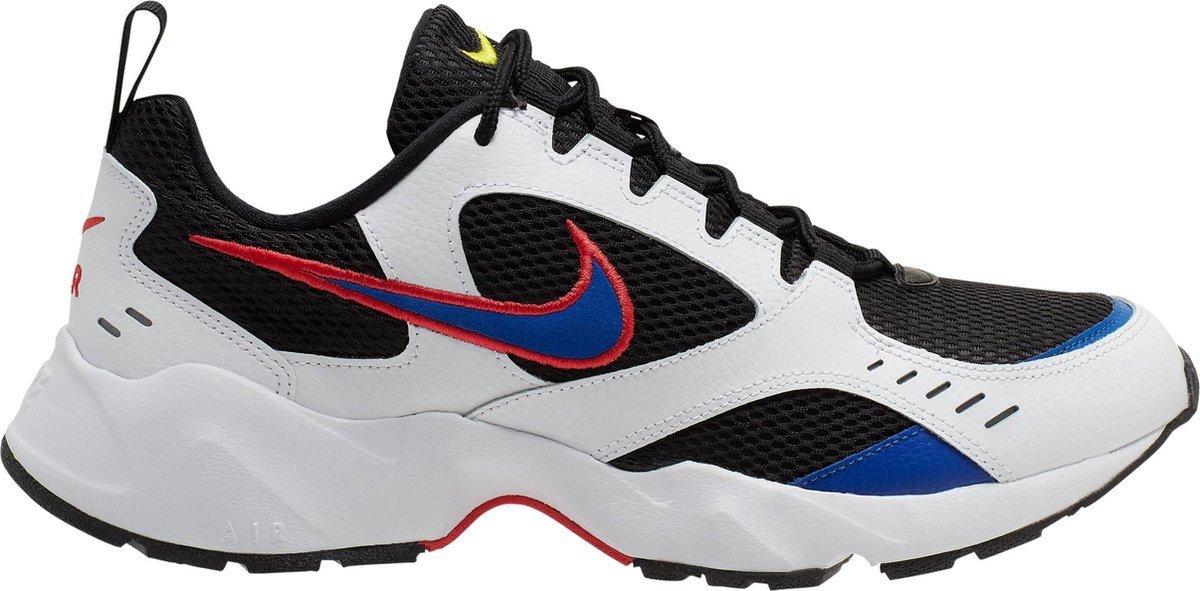 sneaker, sportschoen, mesh, wit, blauwe accenten