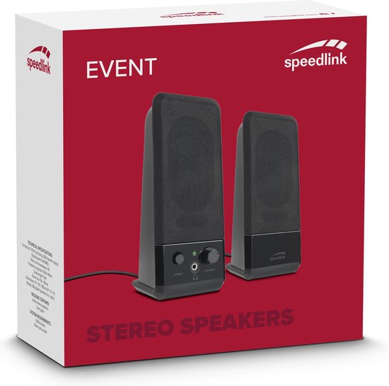 Speedlink EVENT 2.0 - Stereo Speakerset - Zwart