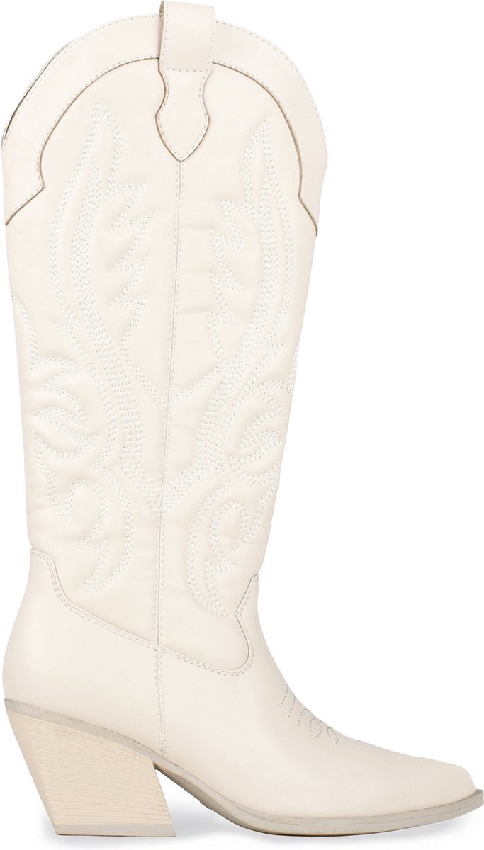 POSH by Poelman - Maat 37 - JILL Dames Laarzen - Crème