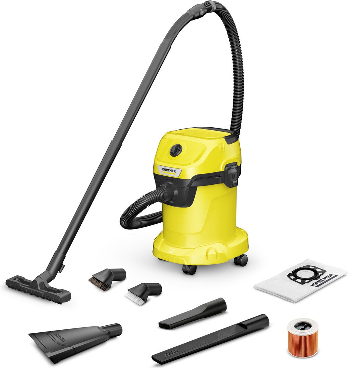 Kärcher Nat- en Droogzuiger WD 3 V-17/6/20 Car stofzuiger ook voor water - Incl. accessoires voor auto reiniging - Bouwstofzuiger voor elke klus - Tapijt en harde vloeren - Incl. blaasfunctie