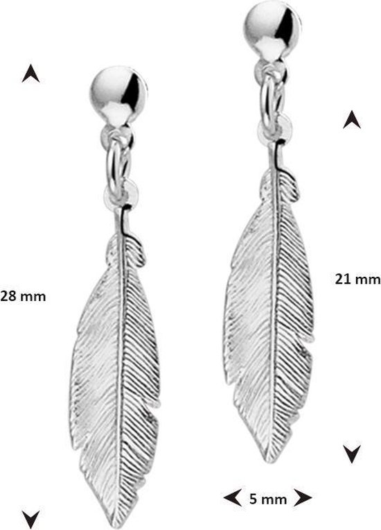 The Jewelry Collection -  Oorhangers Veer - Zilver