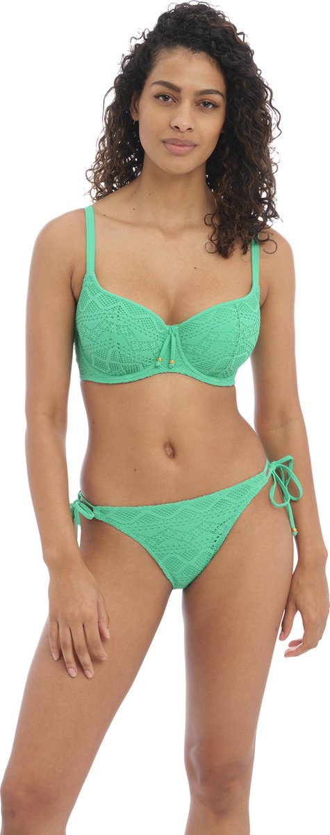 bikini, top, bottom, groen, kant