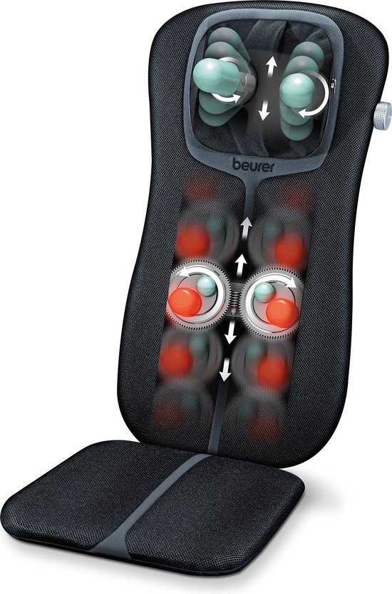 Beurer MG 254 Shiatsu Massagekussen - Massagestoel - 4 Shiatsu massagekoppen - 2 Shiatsu massageving
