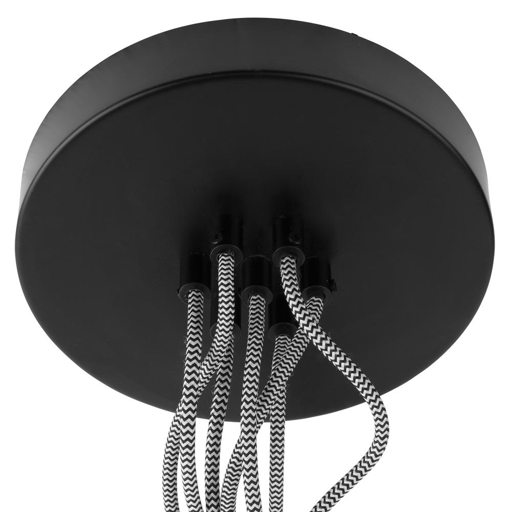 Good&amp;Mojo Hangsysteem zwart/wit textieldraad 150cm voor 7 lampen