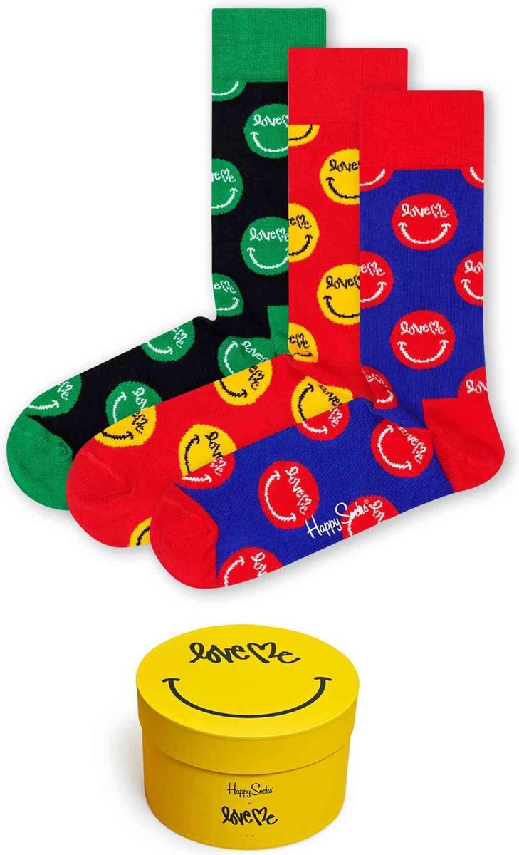 Happy Socks - Unisex Sokken Love Me 3-Pack Gift Box - Multi - Maat 41-46