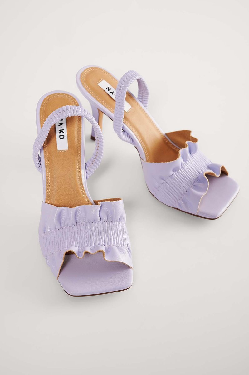 NA-KD Ruffled Vrouwen Sandalen - Lilac - Maat 37