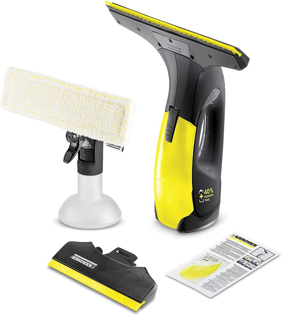 Kärcher Window Vac WV 2 Premium 10 Years Edition Raamreiniger - Looptijd accu 35 min - Limited Edition - Werkbreedte 170/280 mm - Incl. smalle zuigmond, sproeiflacon, microvezeldoek en reinigingsmiddel