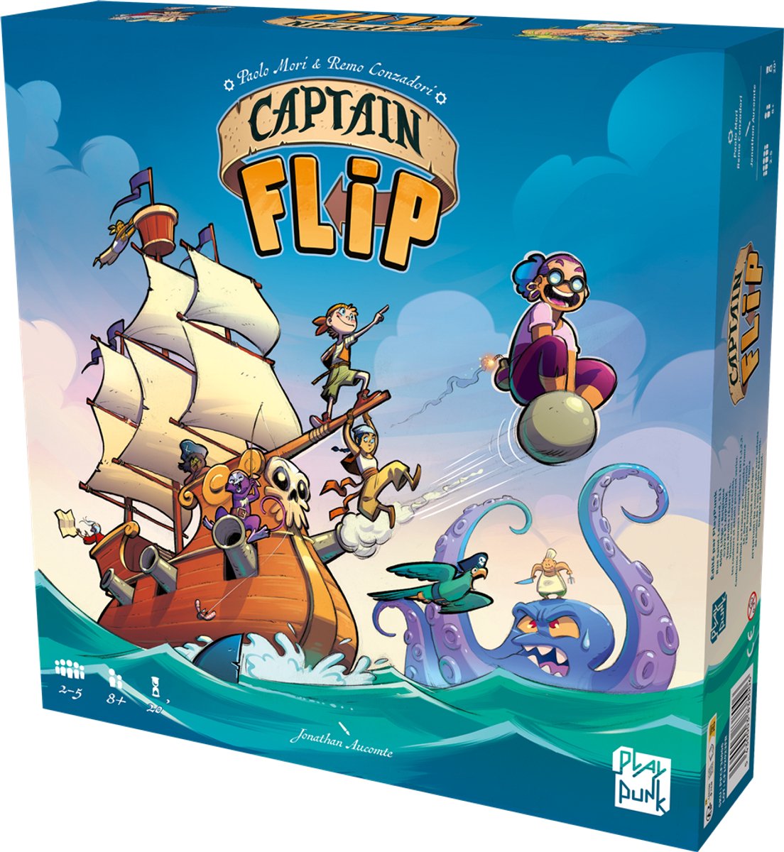 bordspel, kapitein, flip, boot, zeemonster