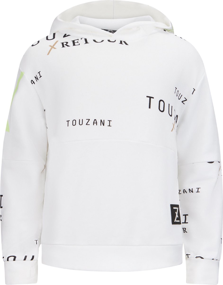 hoodie, pullover, wit, grafische print, patroon logo