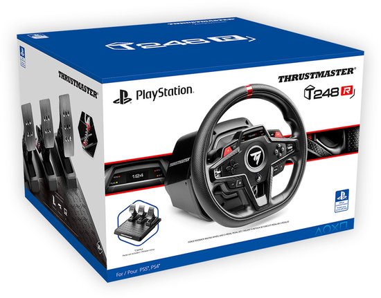 Thrustmaster T248R - 3,1 Nm Force Feedback-Racestuur en Pedaalset - Voor PS5, PS4 en de PC - Magnetische Flippers - Race Dashboard - Geschikt voor Forza Horizon 6 (PC)