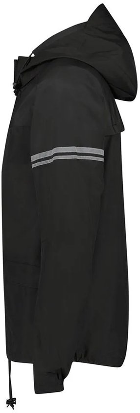 jacket, hoodie, windbreaker, reflective stripe, black