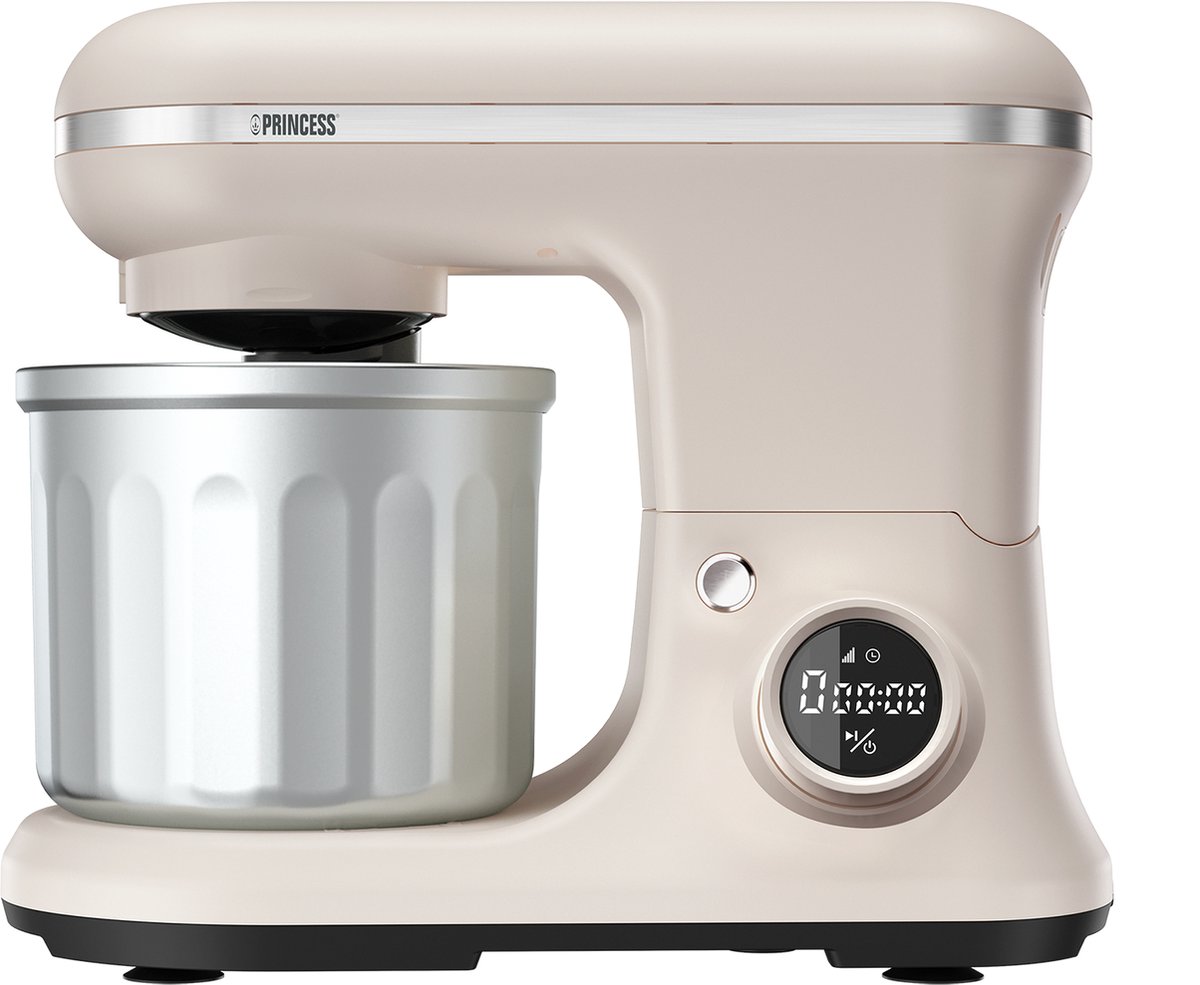 Princess 220138 2-in-1 Keukenmachine en IJsmachine in één - 1200W - 5 liter RVS mengkom - Gratis meegeleverde IJskom voor 1,4 liter ijs - Keukenrobot - Foodprocessor