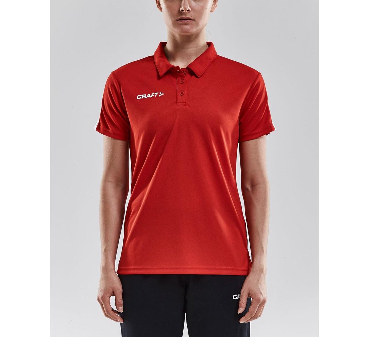 Craft Progress Polo Pique dames Sportpolo - Maat S - Vrouwen - rood/wit