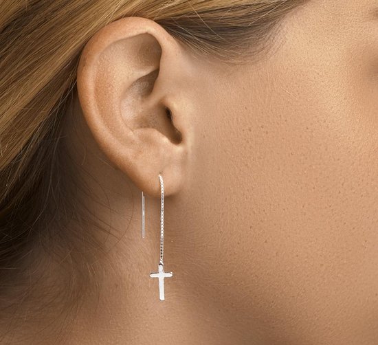 The Jewelry Collection - Zilver Dames Doortrekoorbellen - 65 mm