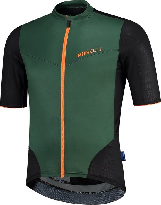fietsjas, fietsshirt, rögelli, oranje rits, korte mouwen