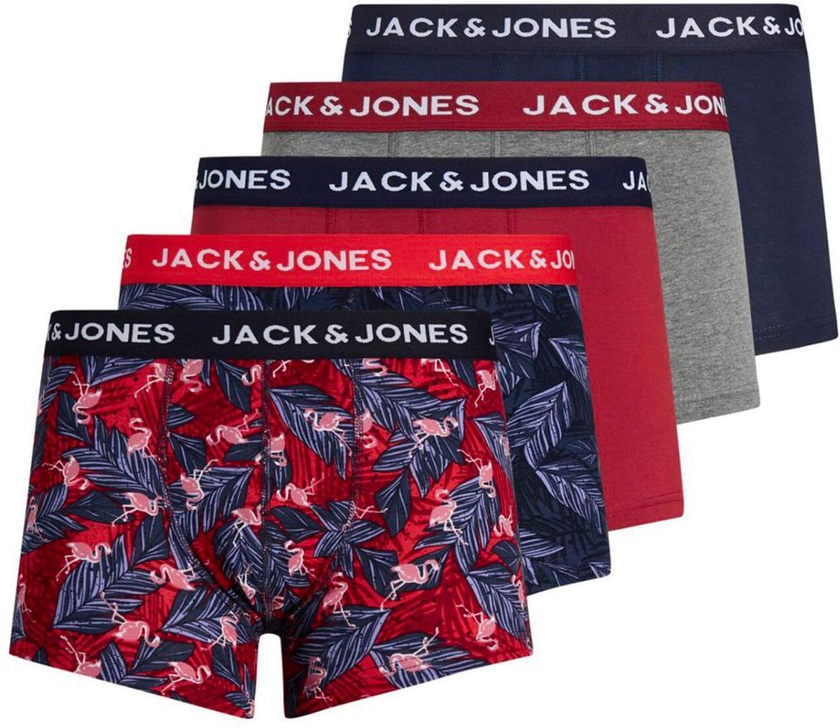 JACK & JONES Maat XL JACSUMMER PRINT TRUNKS 5 PACK LTN Heren Onderbroek
