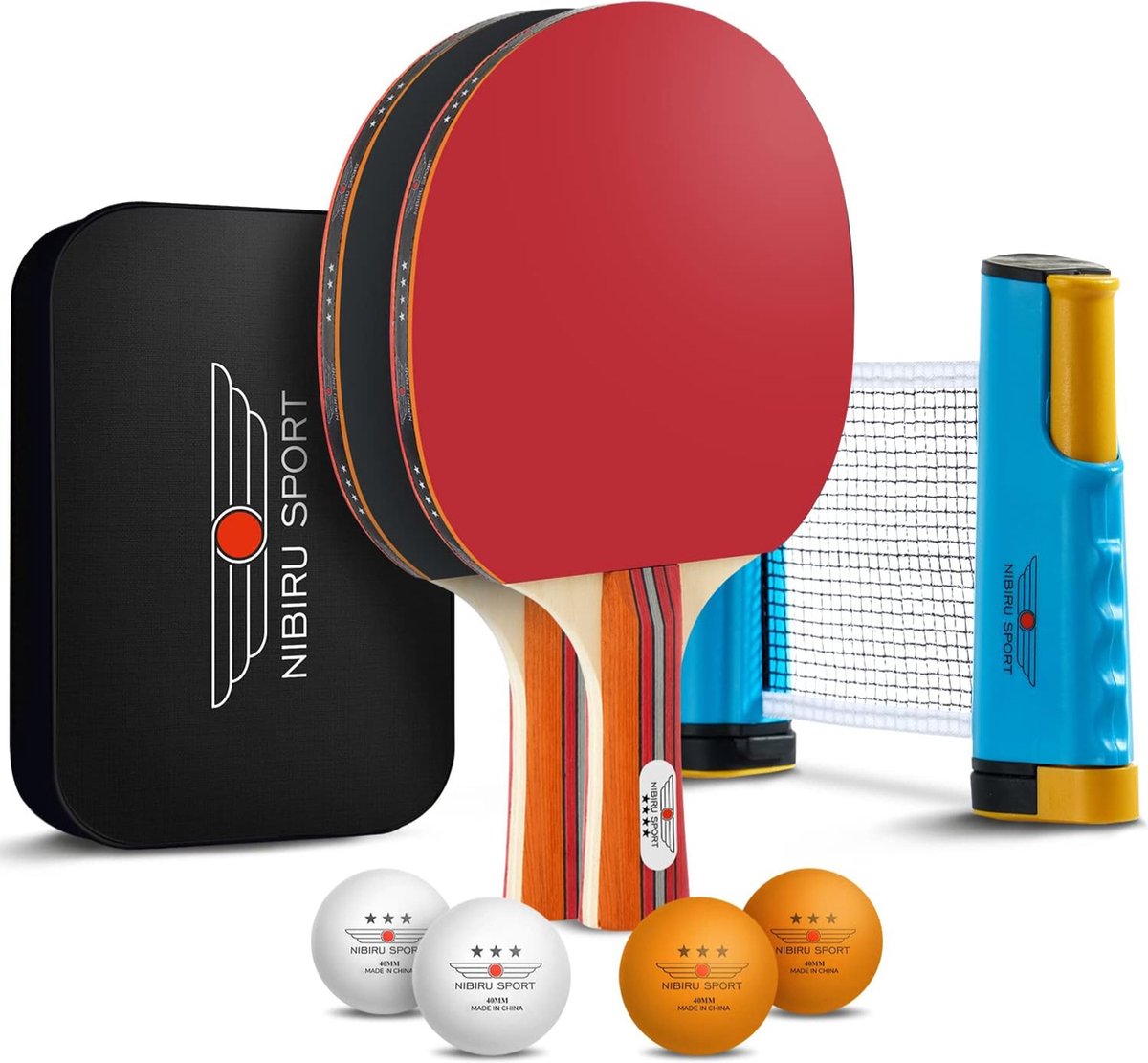 pingpong, table tennis set, paddle, net, balls