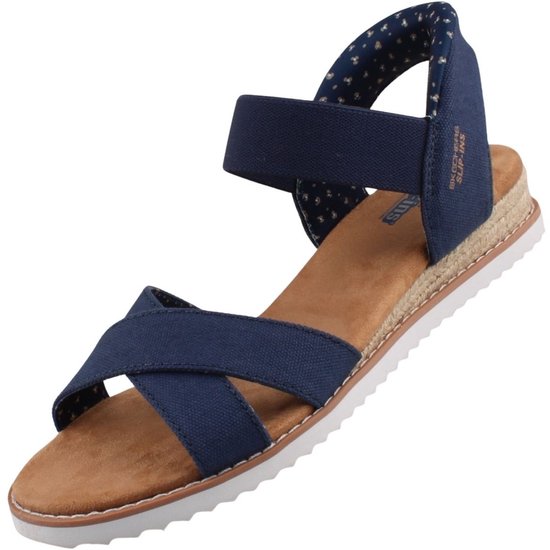sandalen, kruisband, touwzool, nette casual, blauw