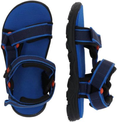 sandalen, harde zool, blauw, straps, sportieve sandaal