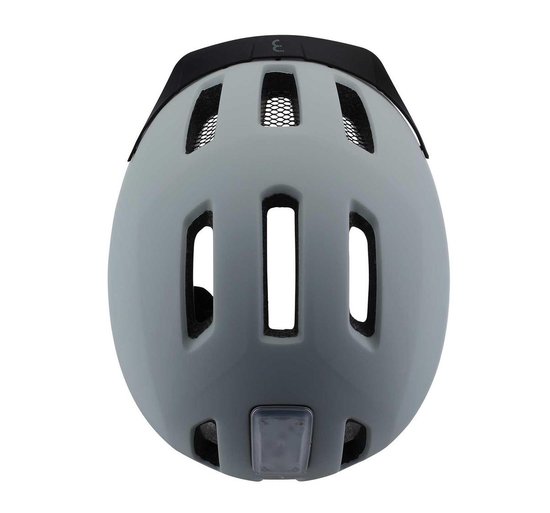 BBB Cycling Grid Fietshelm met Verlichting - Volwassenen - E-bike en Stadsfiets - Mat Grijs/Wit - Maat L - BHE-161