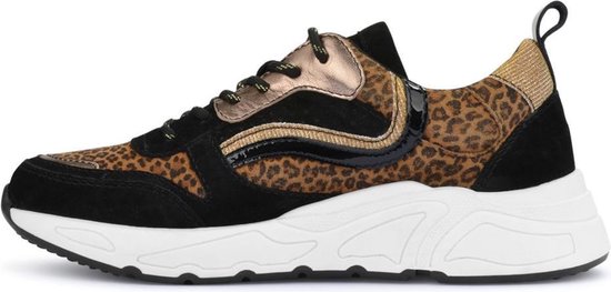 PS Poelman Dames Sneakers Suède  - 40 - met Luipaard Print en Metallic