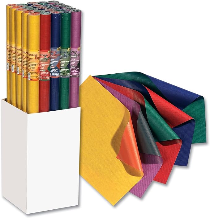 Folia cadeaupapier - Dubbelzijdig inpakpapier op rol 70 x 200 cm, groen en blauw